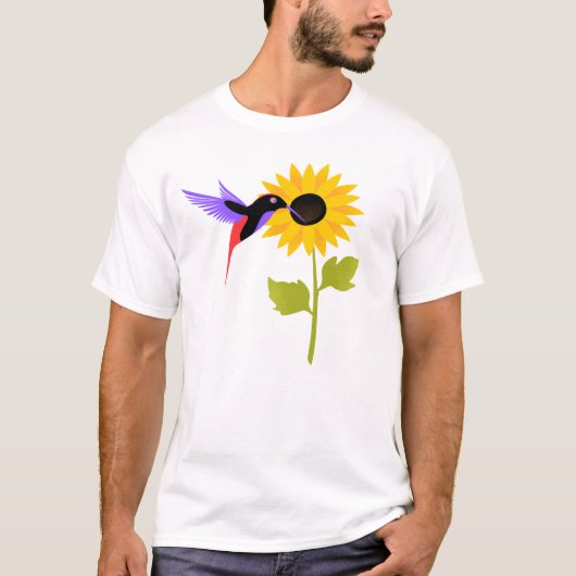 かわいい鳥と花Tシャツデザイン Tシャツ (正面)