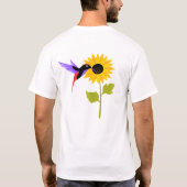 かわいい鳥と花Tシャツデザイン Tシャツ (裏面)
