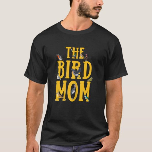 かわいい鳥と鳥の飼い主の鳥の母 Tシャツ (正面)