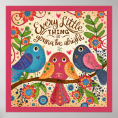 かわいい鳥のおもしろい加入者Collabインスピレーション ポスター (正面)