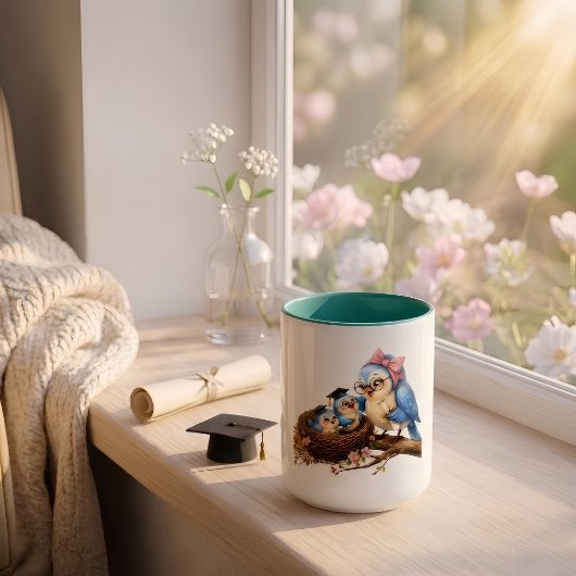 かわいい鳥のアクセントマグ マグカップ