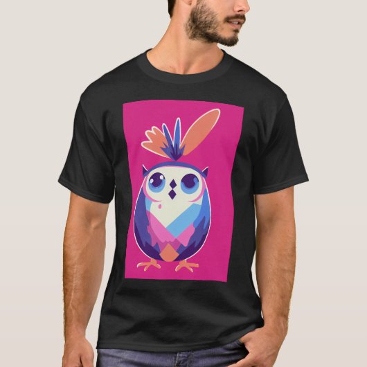 かわいい鳥のアート Tシャツ (正面)