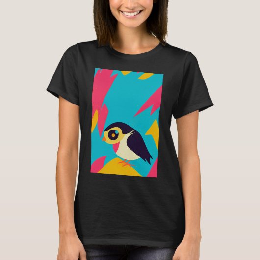 かわいい鳥のアート Tシャツ (正面)