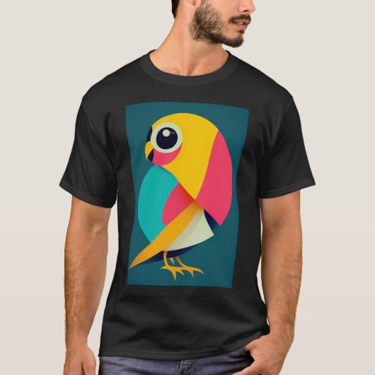 かわいい鳥のアート Tシャツ (正面)