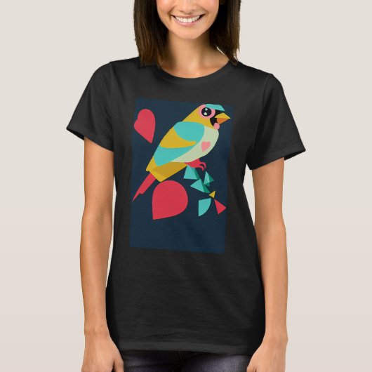 かわいい鳥のアート Tシャツ (正面)