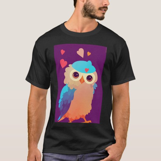 かわいい鳥のアート Tシャツ (正面)