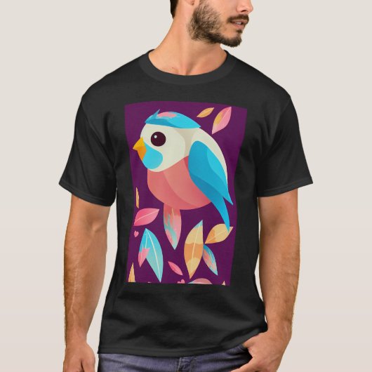 かわいい鳥のアート Tシャツ (正面)