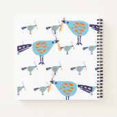 かわいい鳥のウィスクパーソナライズされたレシピ料理本 ノートブック (裏面)