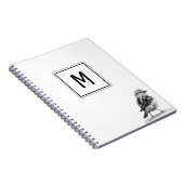 かわいい鳥のカスタムイニシャルレター ノートブック (右側)