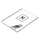 かわいい鳥のカスタムイニシャルレター ノートブック (左側)