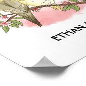 かわいい鳥のカップルパーソナライズされたバレンタインデー ポスター (角)