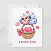 かわいい鳥のカップル シーズンカード (正面)