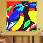 かわいい鳥のカップル。買今 キャンバスプリント (インサイチュ (リビング))