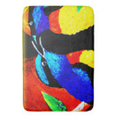 かわいい鳥のカップル。買今 バスマット (正面縦)