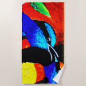 かわいい鳥のカップル。買今 ビーチタオル (正面)