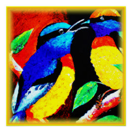 かわいい鳥のカップル。買今 ポスター