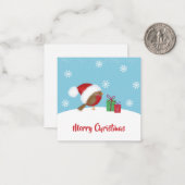 かわいい鳥のクリスマスカード ノートカード (正面/裏面インサイチュ)