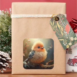 かわいい鳥のシール スクエアシール