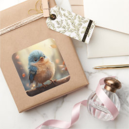 かわいい鳥のシール スクエアシール