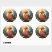 かわいい鳥のシール ラウンドシール (シート)