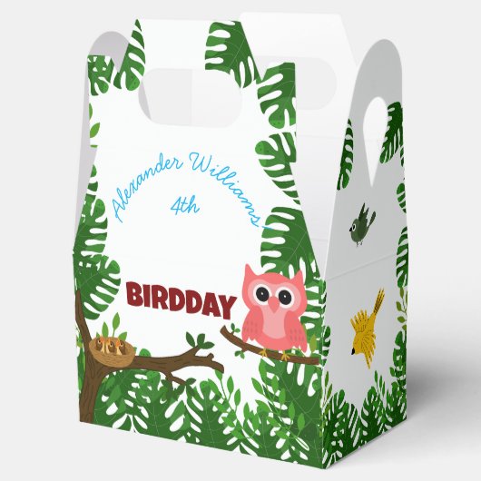 かわいい鳥のジャングル鳥の誕生日 フェイバーボックス (オープン)