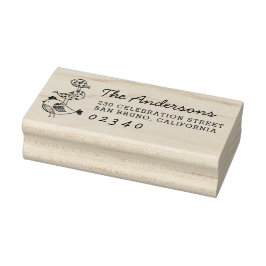 かわいい鳥のスクリプトファミリー名&差出人住所 ラバースタンプ