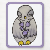 かわいい鳥のスケッチフクロウ マウスパッド (正面)