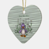 かわいい鳥のデイジー花カスタマイズ可能なオーナメント セラミックオーナメント (左)