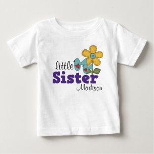 かわいい鳥のデイジー花妹 ベビーTシャツ