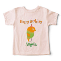 かわいい鳥のハッピーバースデーギフト – ガール幼児Tシャツ