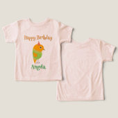 かわいい鳥のハッピーバースデーギフト – ガール幼児Tシャツ (デザイン正面&裏面)