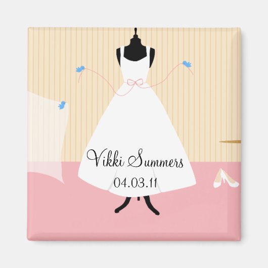 かわいい鳥のブライダルシャワー磁石 マグネット (正面)