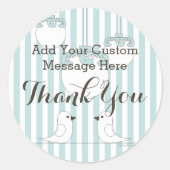 かわいい鳥のベビーシャワー/誕生日ギフト ラウンドシール (正面)