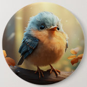 かわいい鳥のボタン 缶バッジ (正面)