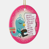 かわいい鳥のミシンのクリスマスのオーナメント セラミックオーナメント (右)