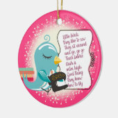 かわいい鳥のミシンのクリスマスのオーナメント セラミックオーナメント (左)