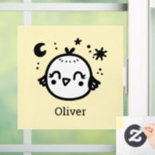 かわいい鳥のラインアート - 喜びに満ちた子鳥のイラスト ウィンドウサイン (ホーム)