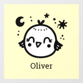 かわいい鳥のラインアート - 喜びのインコのイラスト" ウィンドウサイン