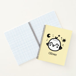 かわいい鳥のラインアート - 喜びのインコのイラスト" ノートブック