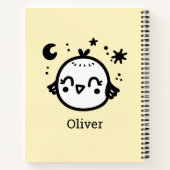 かわいい鳥のラインアート - 喜びのインコのイラスト" ノートブック (裏面)