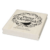 かわいい鳥のリースメリークリスマス、家族大 ラバースタンプ (スタンプ)