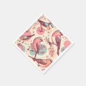 かわいい鳥のヴィンテージ絵画ズ スタンダードカクテルナプキン (角)