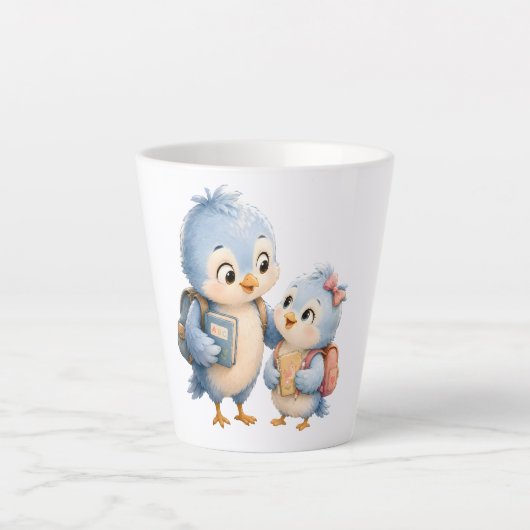 かわいい鳥の兄弟 コーヒーラテマグ カフェラテマグ (正面)