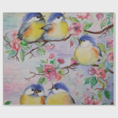 かわいい鳥の包み紙 ラッピングペーパー (フラット)