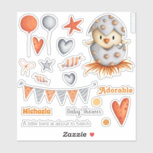 かわいい鳥の孵化ベビースクラップブック シール