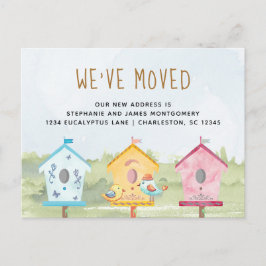かわいい鳥の家が動く 案内ポストカード