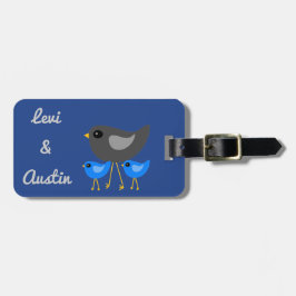 かわいい鳥の家族の荷物の札 ラゲッジタグ