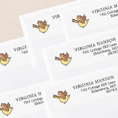 かわいい鳥の差出人住所 ラベル