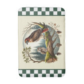 かわいい鳥の恋人がチェック バスマット (正面縦)