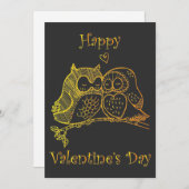 かわいい鳥の恋愛 オウル ロマンス ラインアート No 3/3 シーズンカード (正面/裏面)